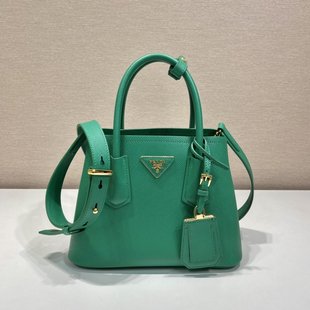 Prada Double Saffiano Leather Mini Bag Shoulder Bag Mango Green 1BG443